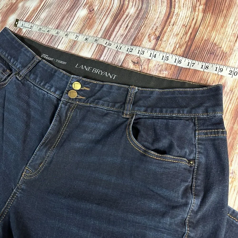 Lane Bryant High Rise Straight Leg Womens Size 22 Blue Jeans Denim Pants 39x32 - Picture 5 of 12